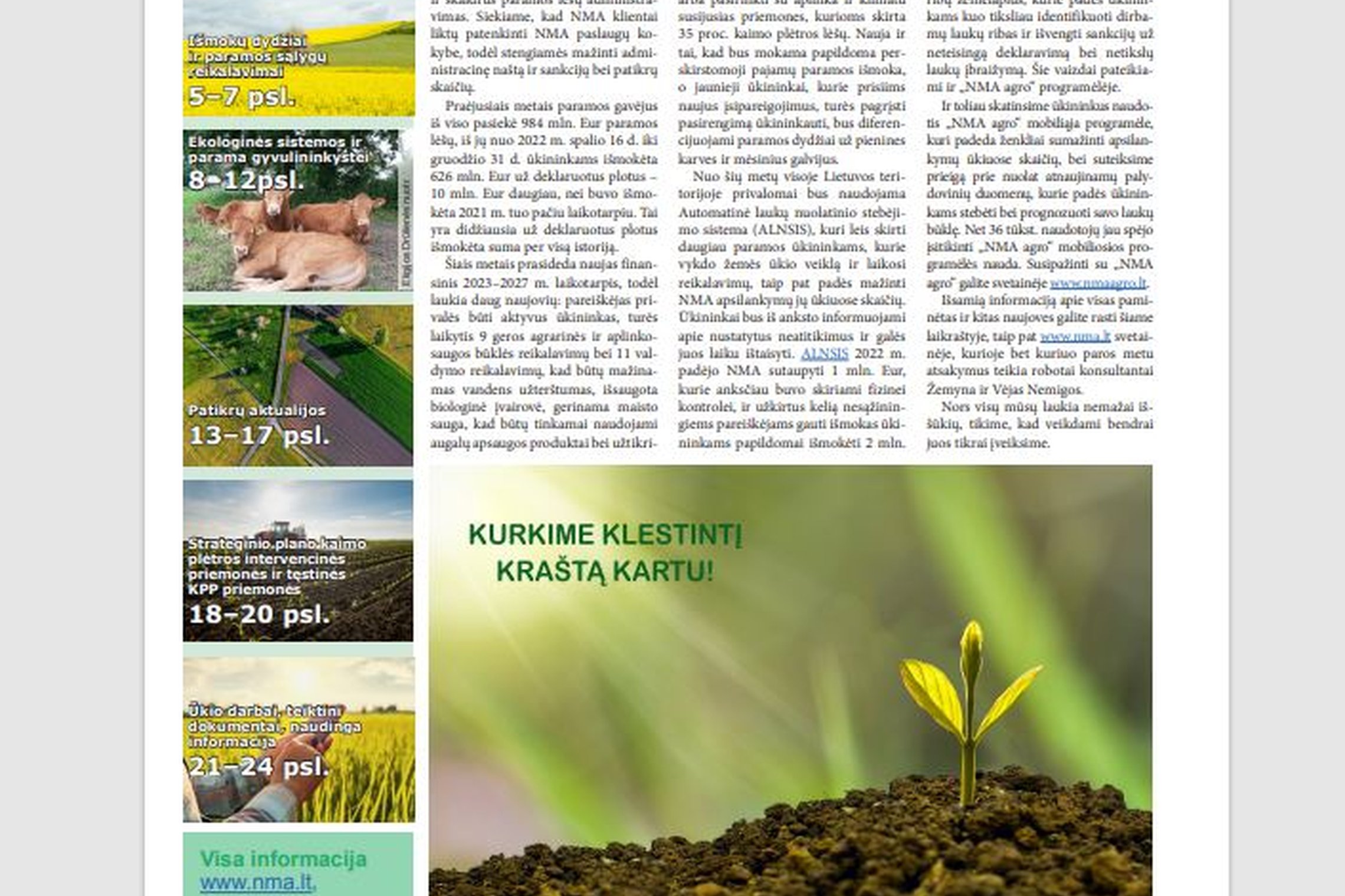 NMA laikraščio titulinis puslapis