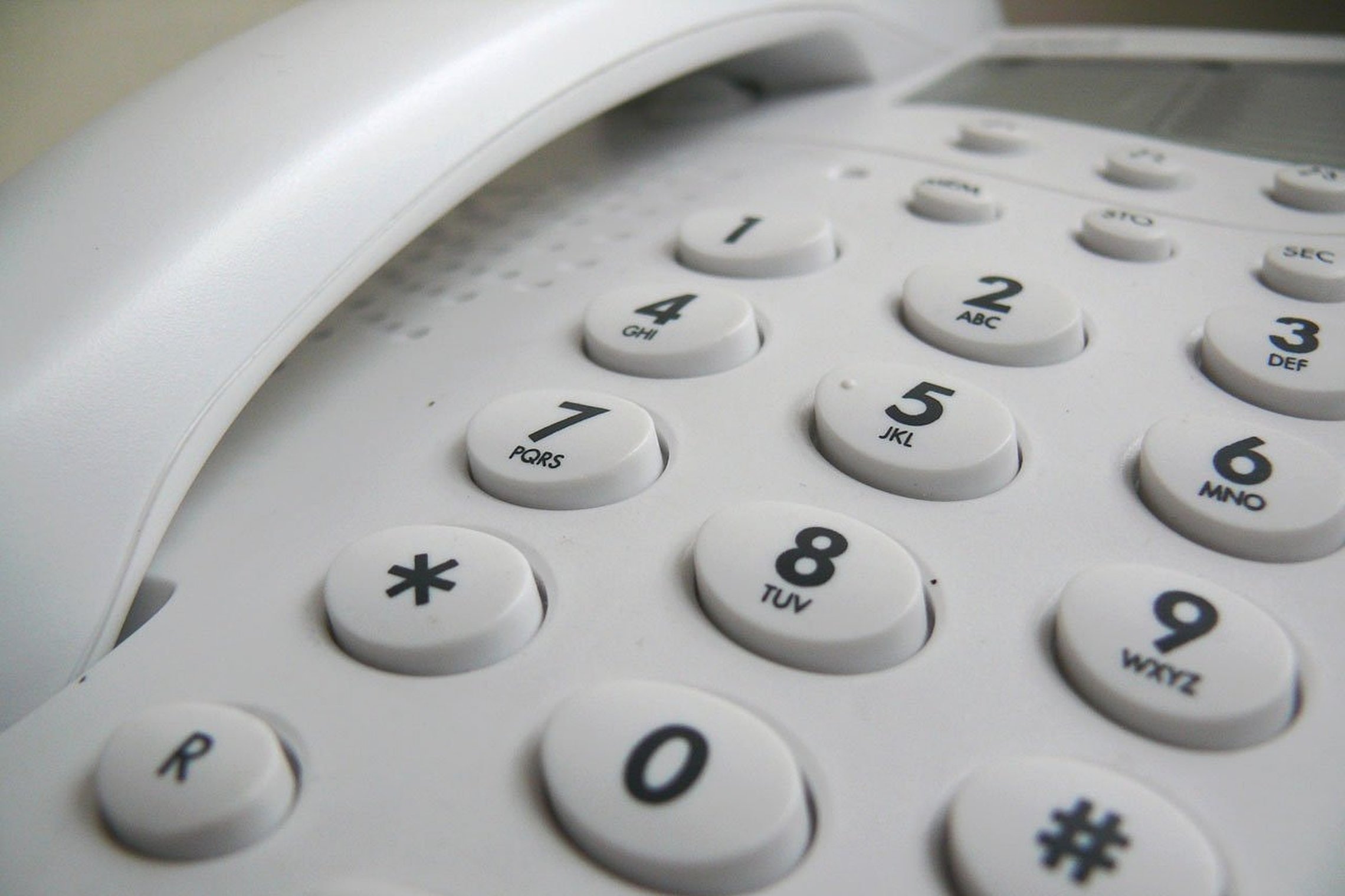 Balto telefono mygtukai